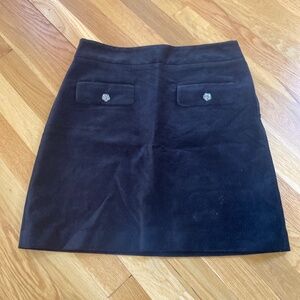 Loft women’s black velvet skirt